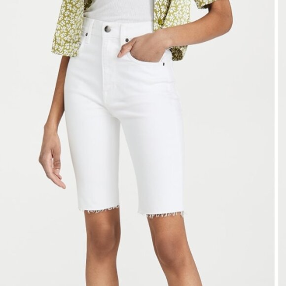 FRAME Le Vintage Bermuda Raw Edge Shorts - Size 28 - Picture 1 of 4